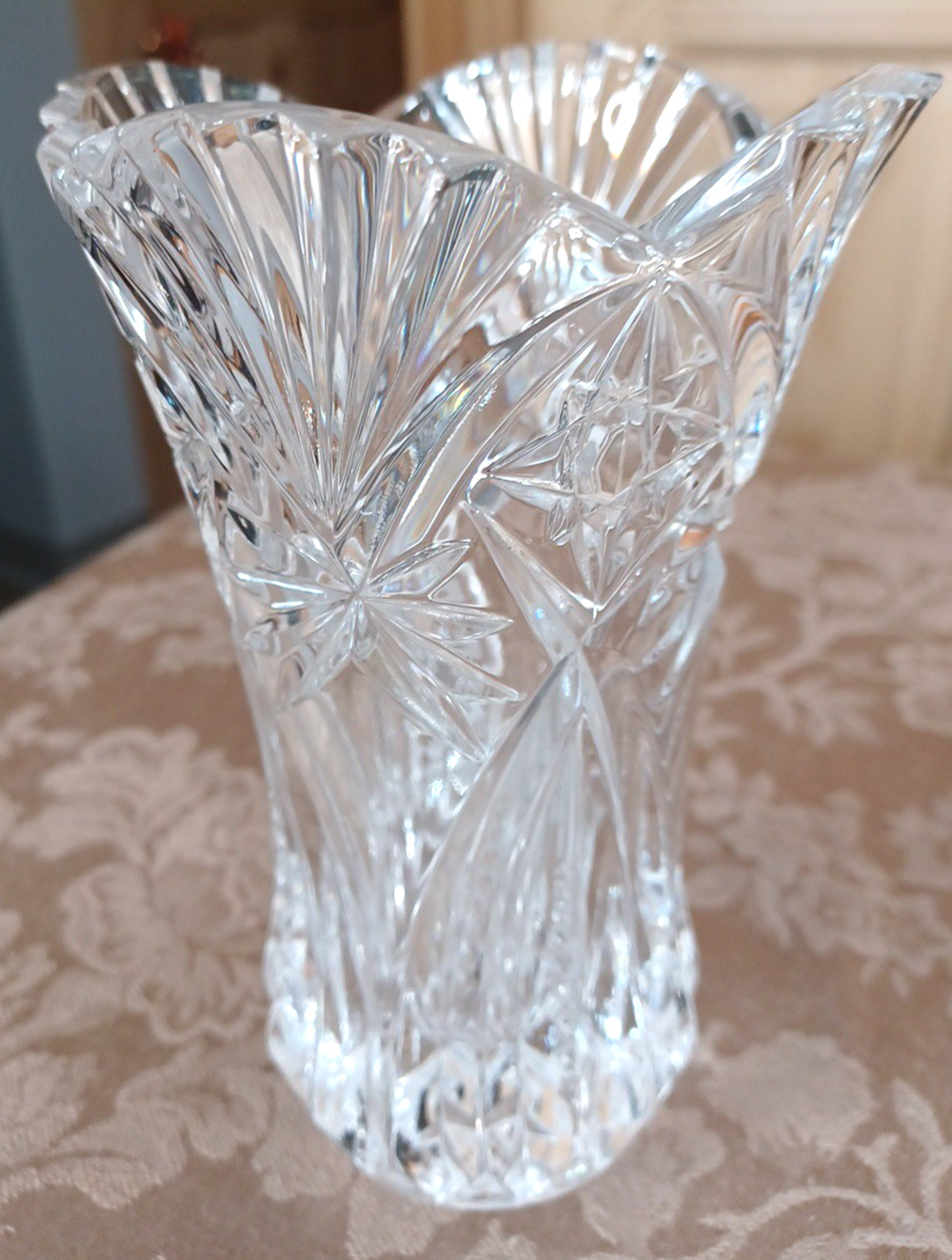 VTG JG Durand Lead Crystal Clear Glass Vase 6 1/2x 4 Vincennes